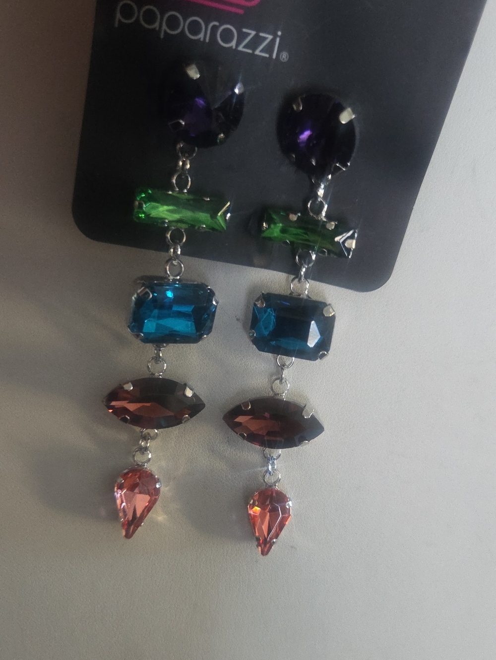 Paparazzi Multi Gem Post Earrings NWT